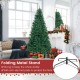 Folding metal stand for 7.5 feet artificial Christmas tree, featuring anti-slip foot pads for floor protection.