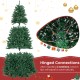 7.5 feet artificial Christmas tree with hinged connections and folding metal stand, perfect for festive home decor.