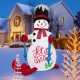 6FT inflatable Christmas snowman decoration with LED lights, perfect for yard or porch, featuring built-in sandbag for.