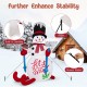 6FT Christmas inflatable decoration with built-in sandbag, LED lights, and stability accessories for outdoor use.