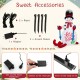 Christmas inflatable decoration with LED lights, built-in sandbag, and sweet accessories for yard and porch display.