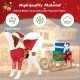 Outdoor pre-lit Xmas dog and sleigh with 170 warm lights, featuring a durable fabric and metal frame for festive decor.