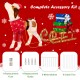 Outdoor pre-lit Xmas dog and sleigh with 170 warm bright lights, includes replacement bulbs and metal stakes for.