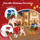 Outdoor pre-lit Christmas decoration featuring a dog in a sleigh with gifts, ideal for porch and yard festivities.
