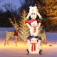 Stacked snowmen Christmas decoration with 150 LED lights, perfect for indoor or outdoor holiday displays.