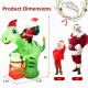 8-foot lighted inflatable dinosaur with Santa and gift boxes, perfect for outdoor Christmas decoration.