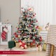Snowy 4.5 ft artificial pre-lit Christmas tree with warm white LED lights, perfect for holiday decorating at home.