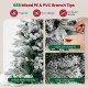 Close-up of the snowy white flocking on a 4.5 ft artificial Christmas tree with mixed PE and PVC branch tips.
