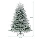 Snowy 4.5 ft artificial Christmas tree with warm white LED lights, featuring a hinged design and strong metal stand.