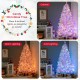 7-foot flocked artificial Christmas tree with 500 LED lights in colorful, warm, and cold lighting for festive decor.