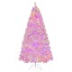 7-foot flocked artificial Christmas tree with 500 LED lights, featuring colorful lighting and 1200 branch tips for.