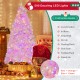 7-foot flocked artificial Christmas tree with 500 colorful LED lights, perfect for festive decoration in any setting.