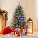 5 feet artificial Xmas tree with 250 LED lights, featuring 11 lighting modes and remote control, perfect for festive.