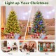 5 feet artificial Xmas tree with 250 LED lights, 11 lighting modes, and remote control, perfect for festive decor.