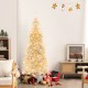 Pre-lit 6 ft silver tinsel Christmas tree with 300 LED lights and 790 branch tips, perfect for festive home decor.