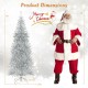 6 ft pre-lit artificial silver tinsel Christmas tree with 790 branch tips and 300 LED lights, perfect for festive decor.
