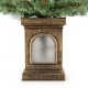 Antique urn base of the 4 Feet Pre-Lit Potted Christmas Tree with flowering pine needles and LED lights for festive.