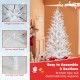 6 feet artificial Xmas tree with 383 PE branch tips, 300 LED lights, and hinged connections for easy assembly.