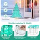 4-foot lighted artificial Christmas tree with 520 LED lights, waterproof design, and stable base for outdoor use.