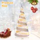 5-foot pre-lit Christmas cone tree with 300 warm and 250 cold white LED lights, perfect for outdoor festive decoration.