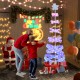 7 feet outdoor spiral Christmas tree with 341 LED lights, perfect for festive decorations at parties and indoor.