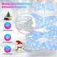 7-foot outdoor spiral Christmas tree with 341 LED lights, durable polyester, and sturdy metal frame for festive.