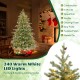 6-foot Christmas tree with 240 warm white LED lights and pine cones, perfect for festive holiday decoration.