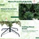 Hinged structure and folding metal stand of a 6 ft Christmas tree with warm white LED lights and pine cones for easy.
