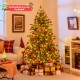 6-foot Christmas tree with warm white LED lights and pine cones, perfect for holiday home decoration. Ornaments not.