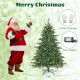 6 ft Christmas tree with warm white LED lights, 89 pine cones, and metal stand, perfect for holiday decoration.