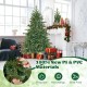 6-foot Christmas tree featuring warm white LED lights, pine cones, and fireproof PE and PVC materials for festive decor.