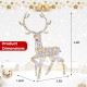 3D Christmas reindeer with 170 LED lights, 4.6 feet tall, made of weather-resistant PE rattan for indoor and outdoor.