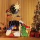 Lighted nativity scene featuring Mary, Joseph, and baby Jesus with 240 LED lights, perfect for Christmas decoration.