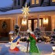 Lighted nativity scene featuring Mary, Joseph, and Jesus with 240 LED lights, perfect for outdoor Christmas decoration.