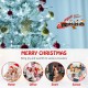 7 feet snow flocked artificial Christmas tree with cool white LED lights, perfect for home, office, and festive.