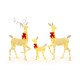 Lighted family deer set featuring 221 LED lights, durable fabric, and decorative bows for festive indoor or outdoor.
