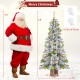6 feet artificial Xmas tree with 589 flocked branch tips and 48 Xmas balls, perfect for festive holiday decor.