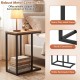 C-shaped end table with a natural wood top and heavy-duty metal frame, perfect for living room or home office use.