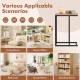 C-shaped end table with a sturdy metal frame and natural wood top, perfect for living room, home office, or bedroom use.