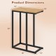 C-shaped end table dimension chart showing 25-inch height, 18-inch width, and 10-inch depth for versatile placement.
