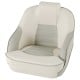 Captain bucket seat in white with ergonomic design and ample armrest support for comfortable boat sightseeing.