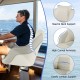 Ergonomic captain bucket seat in waterproof PVC leather, featuring high curved armrests and lumbar support for boating.