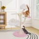 Multi-layer cat tree in pink with two perches and platforms, featuring sisal scratching post for healthy nail.