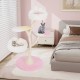 Multi-layer cat tree in pink with two perches and platforms, featuring removable covers for comfort and stability.