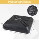 Square cantilever umbrella base with wheels, 32" x 32", 7.5" thick, designed for stability at patios and poolsides.