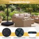 Cantilever offset umbrella base with wheels, 7.5" thickened design for stability, ideal for patios and poolside use.