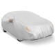 Car cover for sedans up to 193 inches, offering UV, rain, and dust protection with reflective strips and elastic fit.