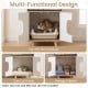 Modern cat litter box enclosure with a house-shaped design, serving as a cat condo and storage cabinet for indoor use.