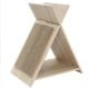 X-shaped cat scratcher made of natural wood-like material, perfect for claw sharpening and lounging.