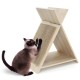 Cat scratcher with high-density corrugated cardboard, X-shaped design, and wood-like texture for claw sharpening and.